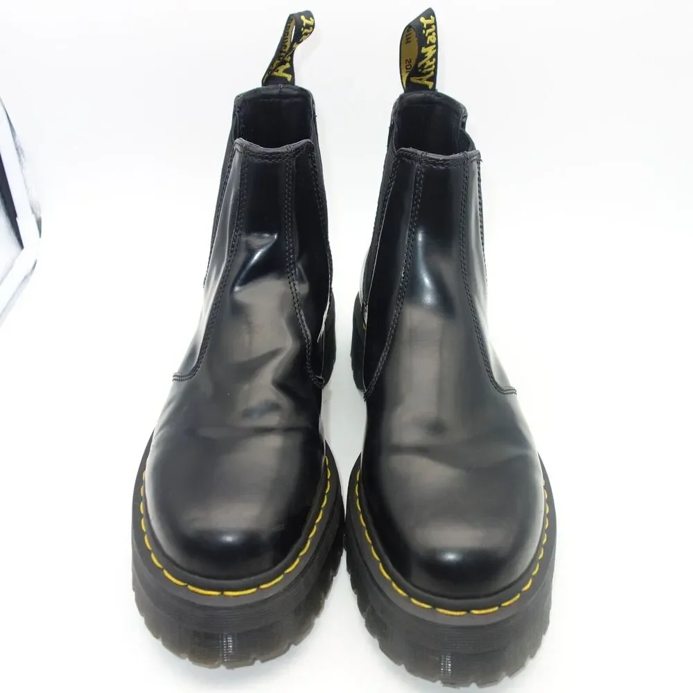 NEW Dr. Martens Men's 13 2976 Quad Smooth Black Platform Chelsea Leather Boots